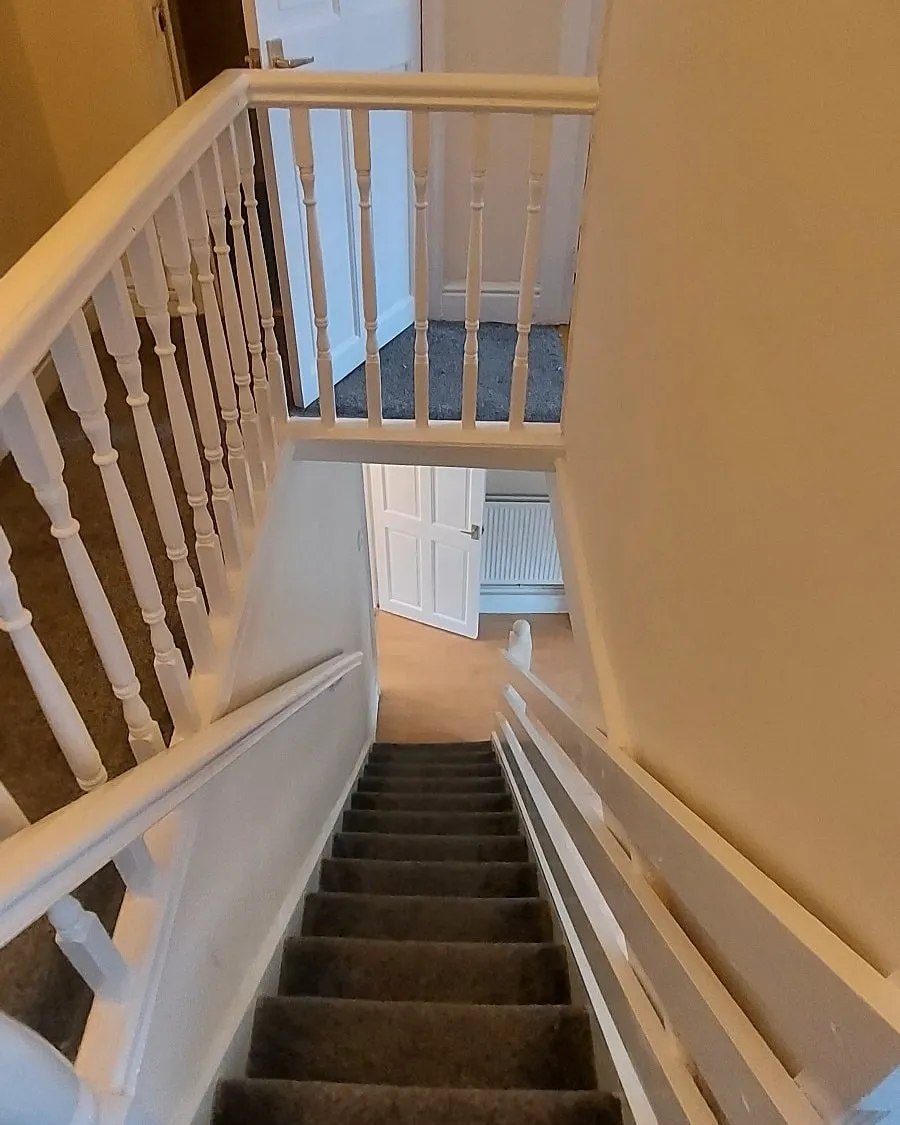 a staircase leading up to a second floor